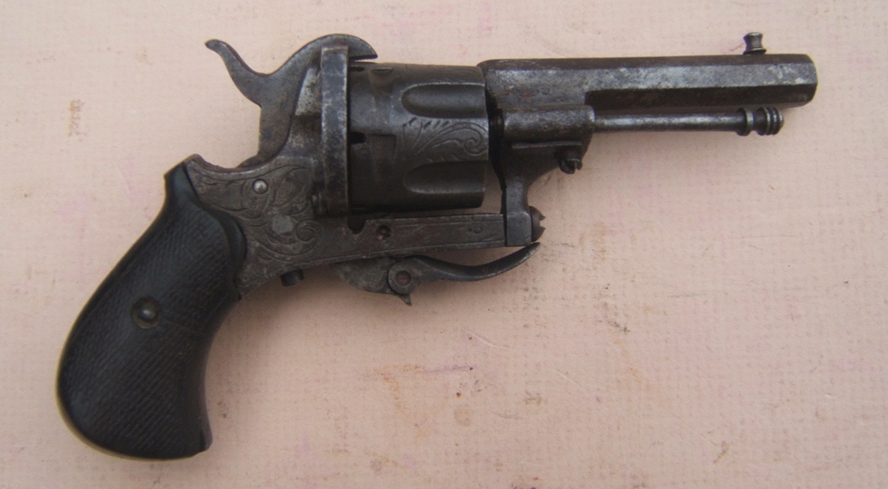 A VERY GOOD AMERICAN CIVIL WAR PERIOD ENGRAVED LEFAUCHEUX PIN-FIRE 