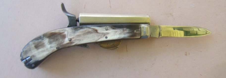 AN EXCELLENT & SCARCE UNWIN & RODGERS PERCUSSION KNIFE PISTOL, ca. 1850 view 2