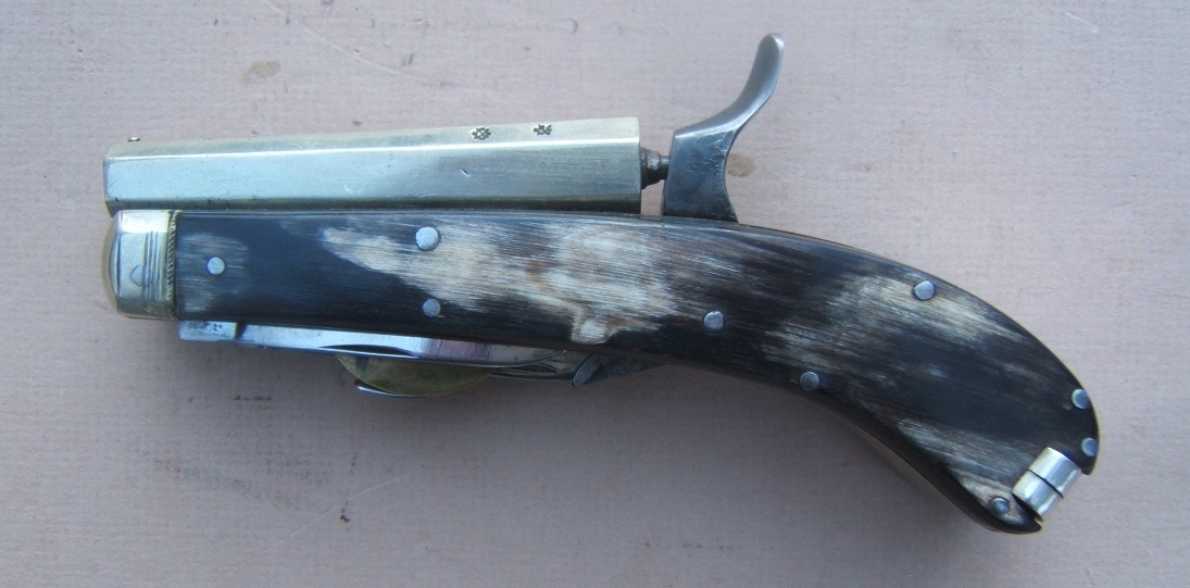 AN EXCELLENT & SCARCE UNWIN & RODGERS PERCUSSION KNIFE PISTOL, ca. 1850 view 5