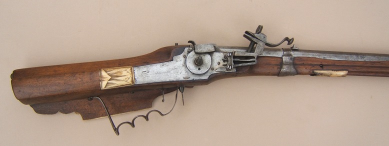 A VERY GOOD EARLY 18TH CENTURY GERMAN/AUSTRIAN WHEELOCK SPORTING RIFLE by J. B. ZELLNER, (Dtd. 1723) view 1