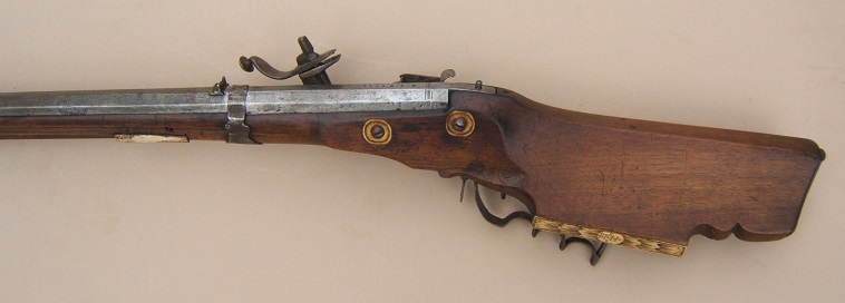 A VERY GOOD EARLY 18TH CENTURY GERMAN/AUSTRIAN WHEELOCK SPORTING RIFLE by J. B. ZELLNER, (Dtd. 1723) view 2