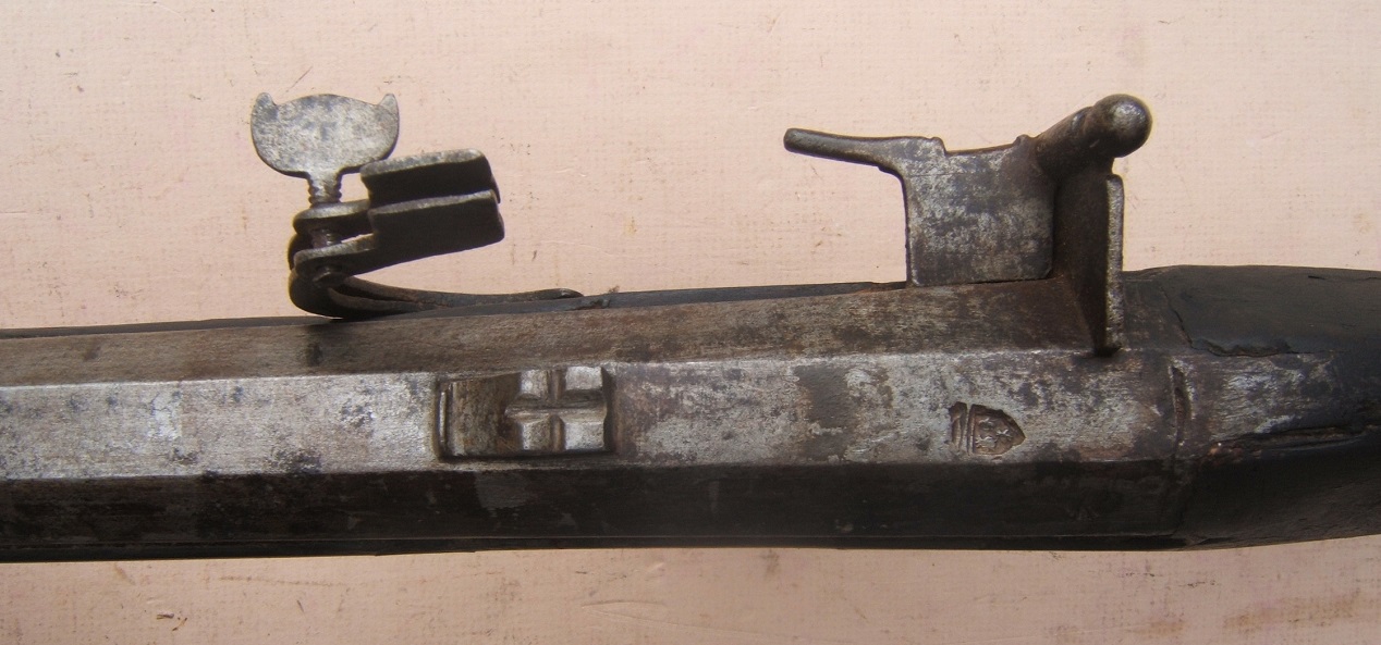 A VERY RARE MID-16th CENTURY GERMAN/ITALIAN LEVER-TRIGGER MILITARY MATCHLOCK ARQUEBUS/MUSKET, ca. 1550 view 5