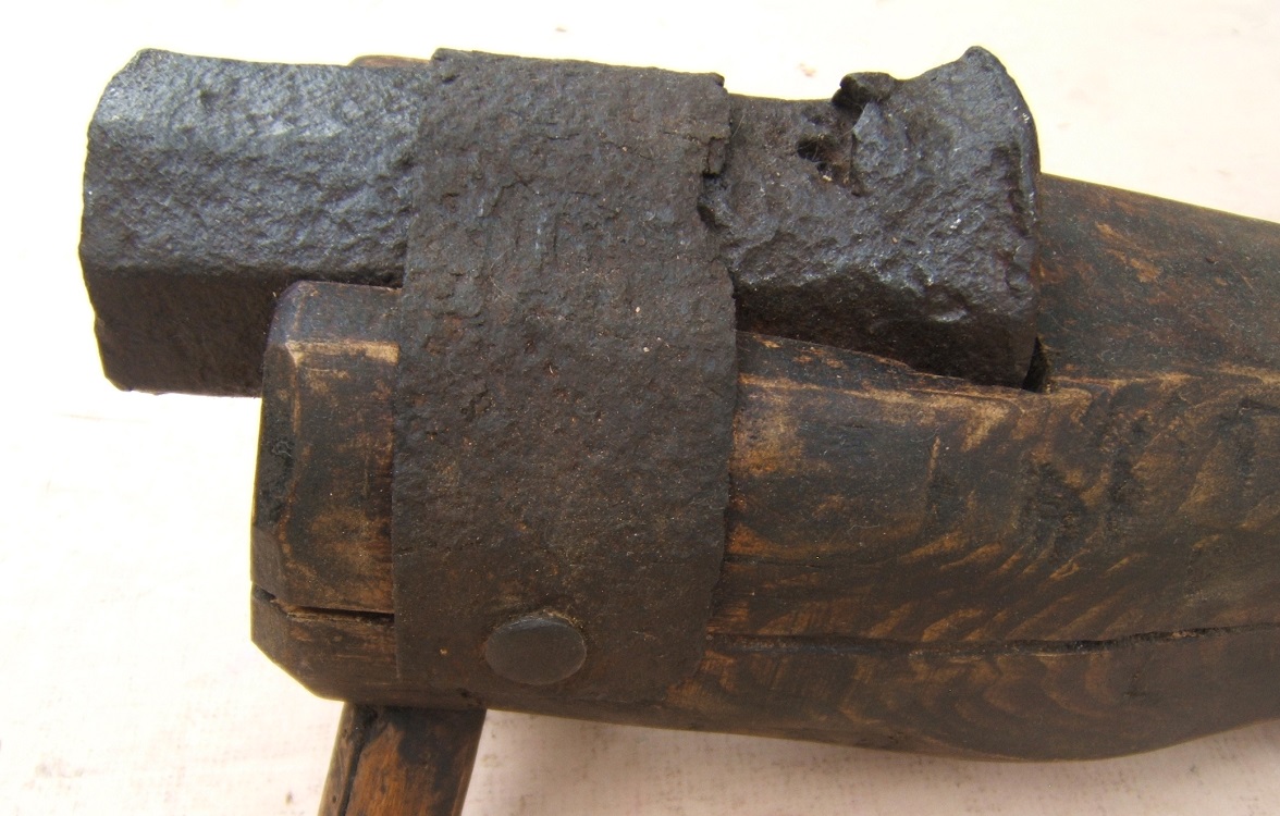 AN EARLY & RARE MID-15TH CENTURY (MEDIEVAL PERIOD) IRON HAND-CANNON/HANDGONNE, ca. 1450 view 2