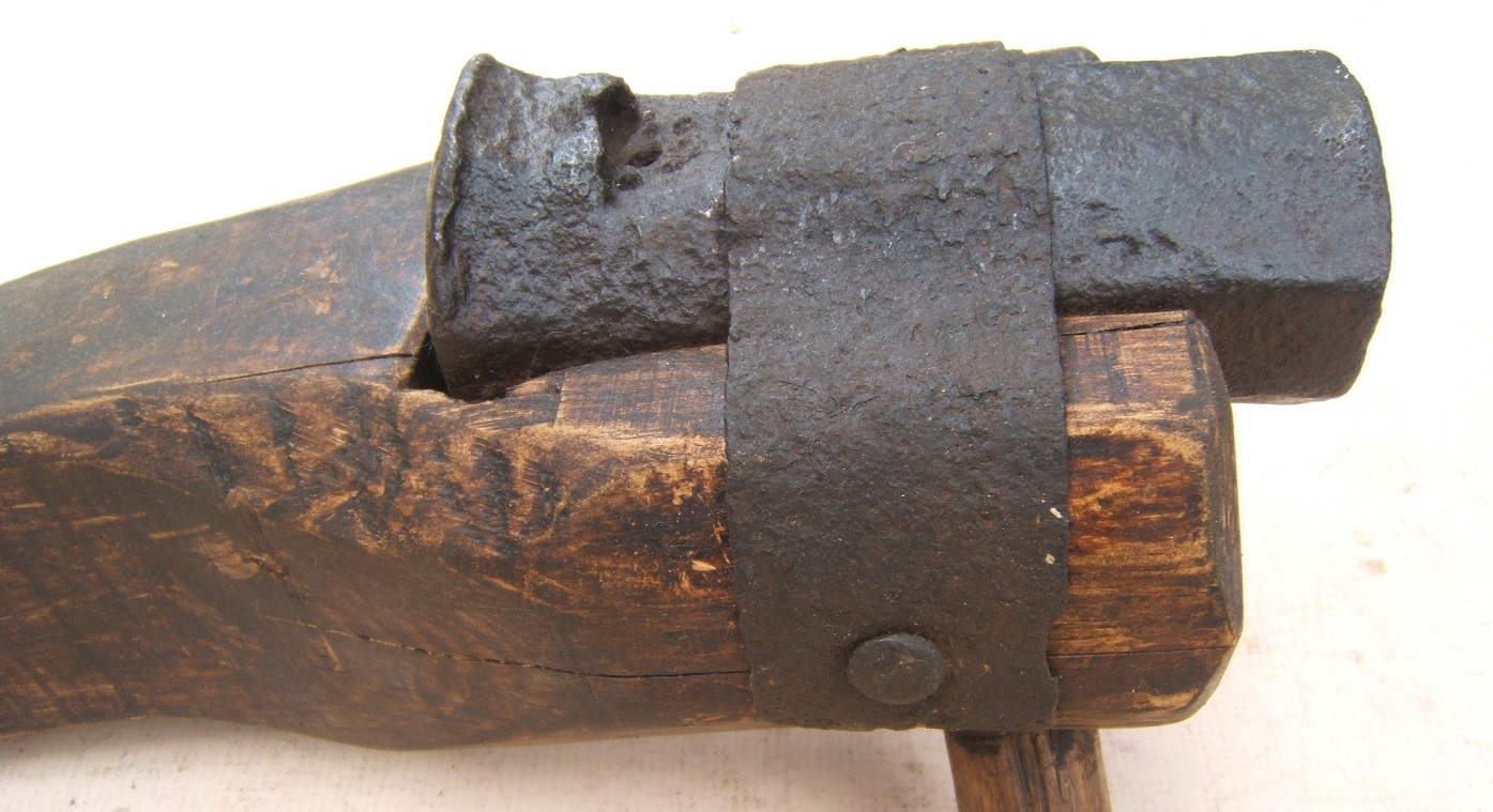 AN EARLY & RARE MID-15TH CENTURY (MEDIEVAL PERIOD) IRON HAND-CANNON/HANDGONNE, ca. 1450