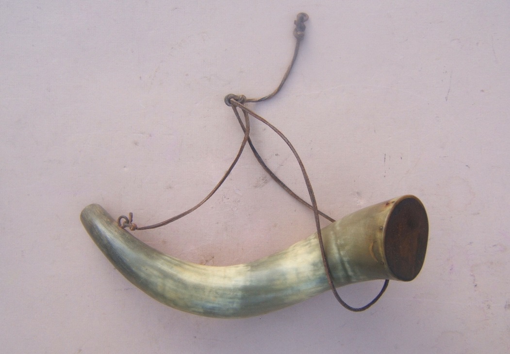 A VERY GOOD 19th CENTURY AMERICAN LARGE-SIZE POWDER HORN, ca. 1840 view 2