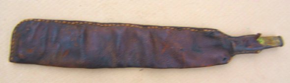 AMERICAN MID 19TH CENTURY LEATHER SHOT BAG, ca. 1870 view 1