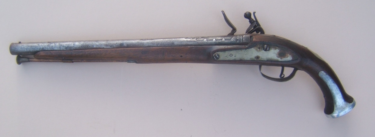 A GOOD 19TH CENTURY TURKISH FLINTLOCK HOLSTER PISTOL, ca. 1840 view2