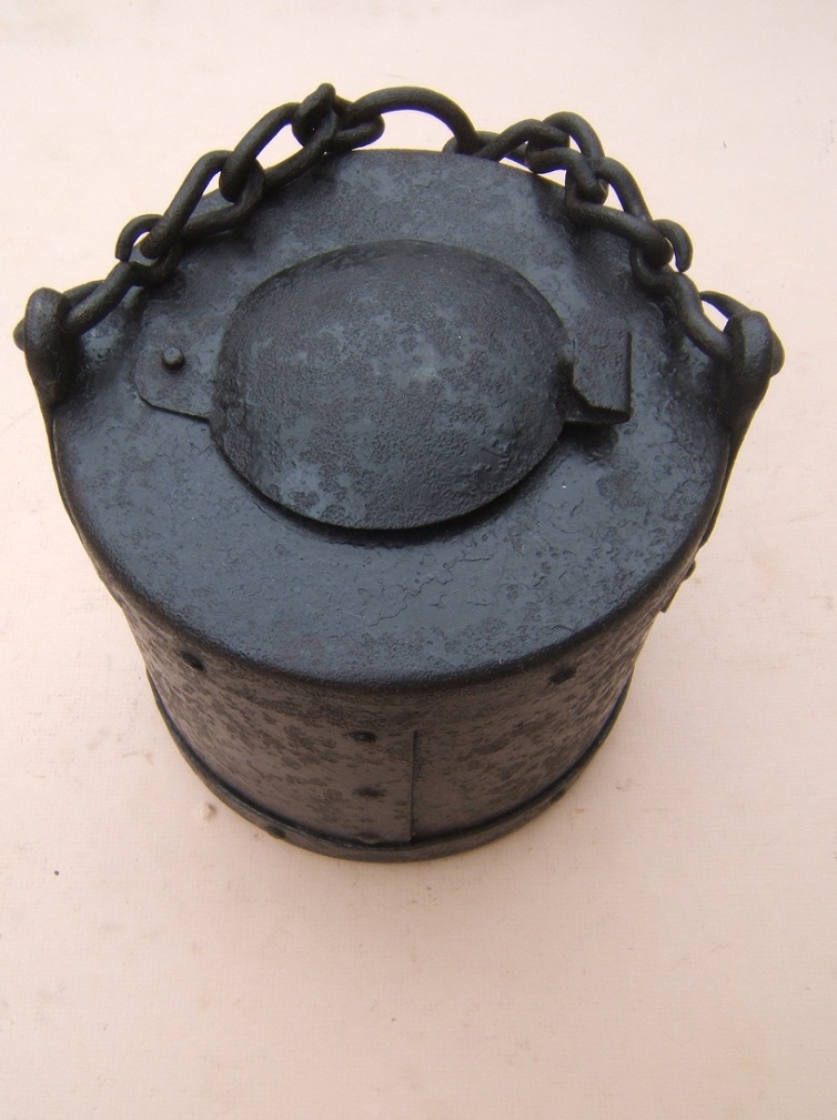 A SCARCE AMERICAN CIVIL WAR ARTILLERY-PIECE/CANNON'S TAR/GREASE BUCKET, ca. 1861 view1