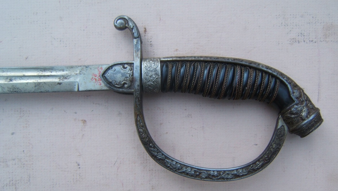 A FINE WW I/IMPERIAL PERIOD GERMAN (BAVARIAN) OFFICER'S SWORD & SCABBARD, ca. 1900 view 4