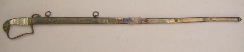 AN EARLY 19TH CENTURY AMERICAN REGULATION EAGLE HEAD INFANTRY OFFICERS SWORD & SCABBARD, ca. 1821 view 3