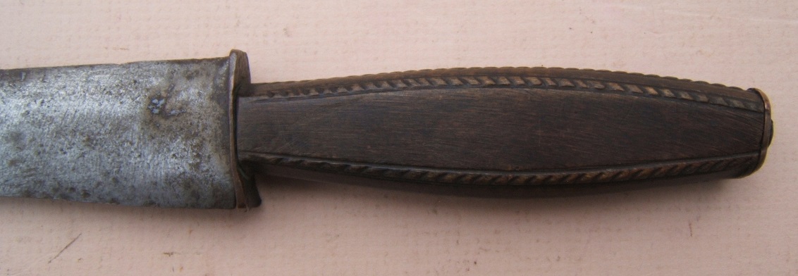 A FINE COLONIAL/REVOLUTIONARY WAR PERIOD AMERICAN-MADE FIGHTING-KNIFE/BELT-DAGGER WITH SCABBARD, ca. 1770 view 2