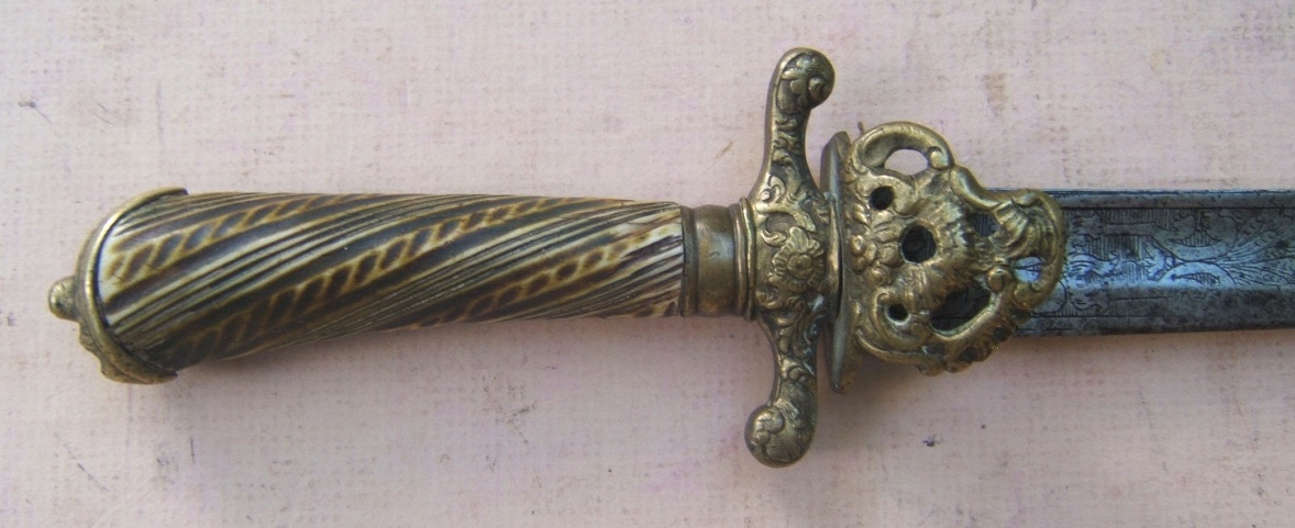 A FINE MID-18th CENTURY/AMERICAN REVOLUTIONARY WAR PERIOD GERMAN CUTTOE 