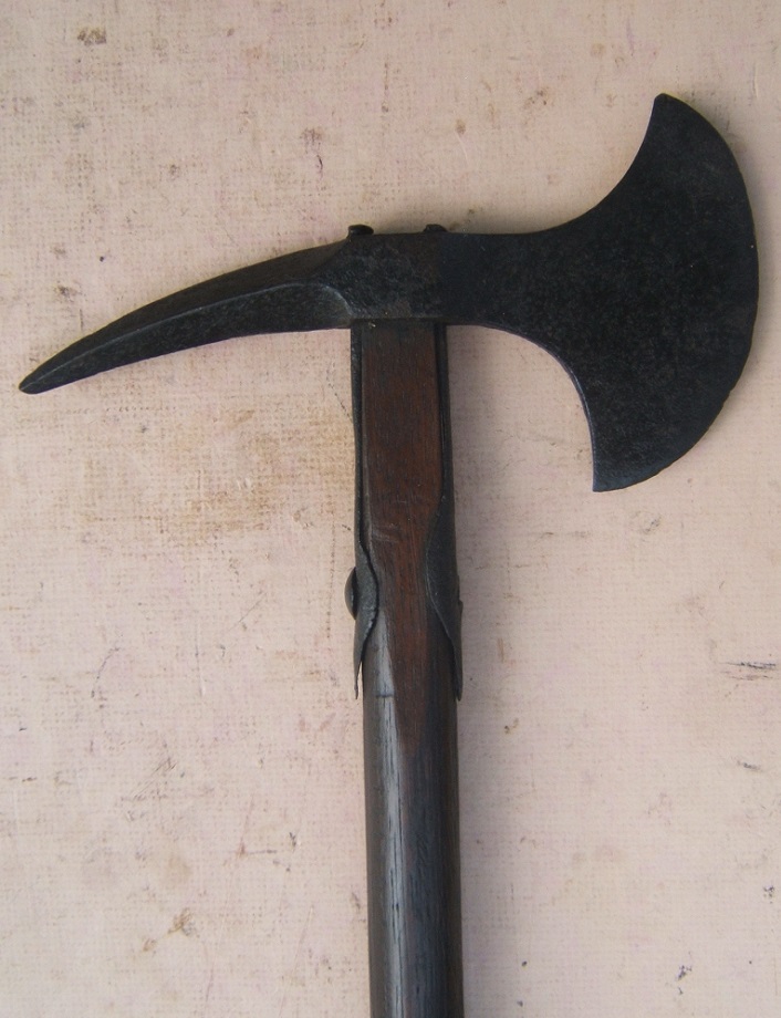 A VERY FINE & RARE AMERICAN REVOLUTIONARY WAR PERIOD FRENCH NAVAL BOARDING-AXE (HACHE de BORD), ca. 1750-1770 view 3